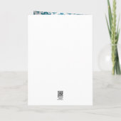 Silver and Teal Damask Thank You Card (Back)
