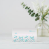 Silver and Turquoise Floral Placecards (Standing Front)