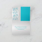 Silver and Turquoise Floral Thank You Card (Inside)
