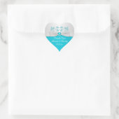 Silver and Turquoise Floral Wedding Favor Sticker (Bag)