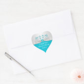 Silver and Turquoise Floral Wedding Favor Sticker (Envelope)