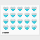 Silver and Turquoise Floral Wedding Favor Sticker (Sheet)