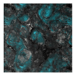 Silver and Turquoise Stone Abstract Acrylic Print