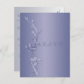Silver and Violet Floral Reply Card (Front/Back)