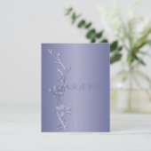 Silver and Violet Floral Reply Card (Standing Front)