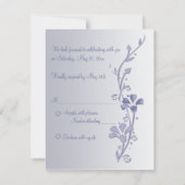 Silver and Violet Floral Reply Card (Back)