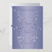 Silver and Violet Floral Wedding Invitation (Front/Back)