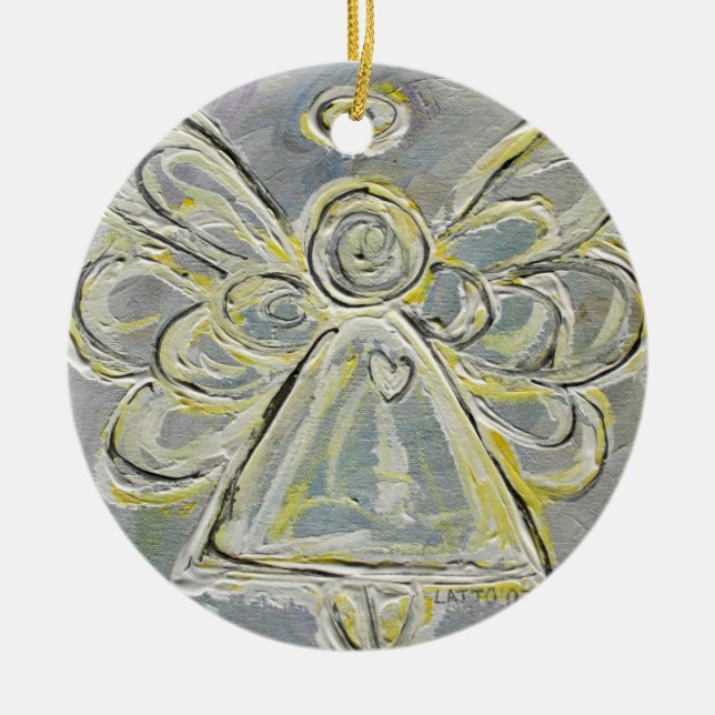 Silver and White Angel Ornament (Front)