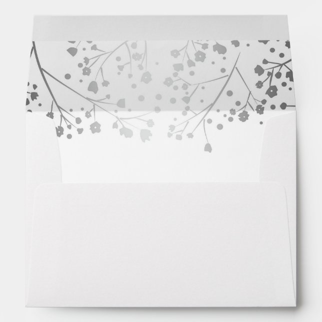 Silver and White baby's breath wedding Envelope (Back (Bottom))