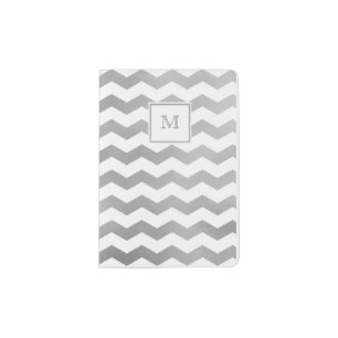 Silver and white chevron Passport Holder