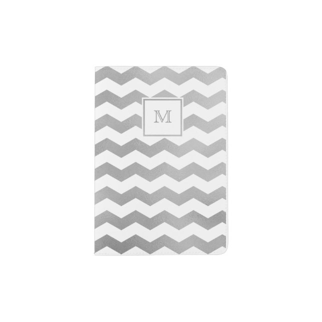 Silver and white chevron Passport Holder (Front)