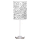 Silver and White Floral Design Lamp Shade (Left)