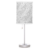 Silver and White Floral Design Lamp Shade (Right)