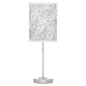 Silver and White Floral Design Lamp Shade (Front)