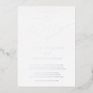 Silver and White Foil Minimalist Wedding Invitation