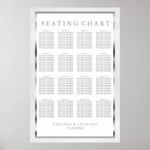 Silver and White Glitter _ Seating Chart