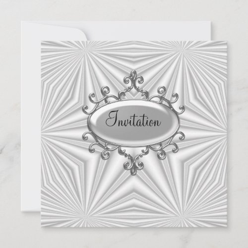 Silver and White Invitation any Occasion