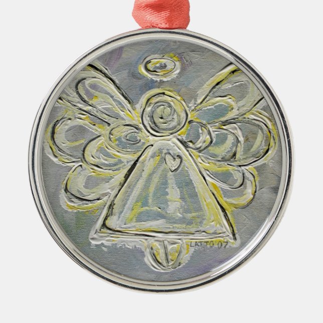 Silver and White Light Angel Ornament (Front)