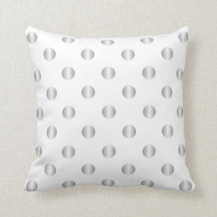 Silver And White Polka Dots Pillow
