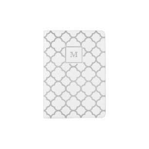 Silver and white quatrefoil Passport Holder