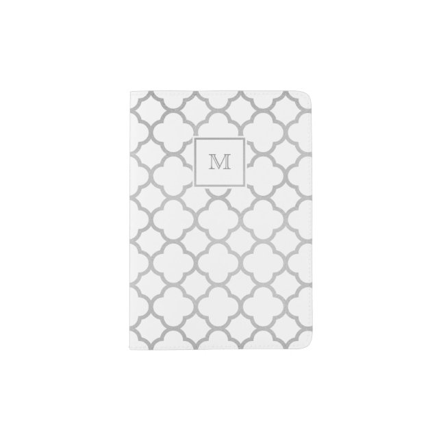 Silver and white quatrefoil Passport Holder (Front)