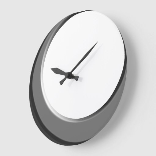 Silver and White Retro Modern Kitchen Wall Clock Zazzle