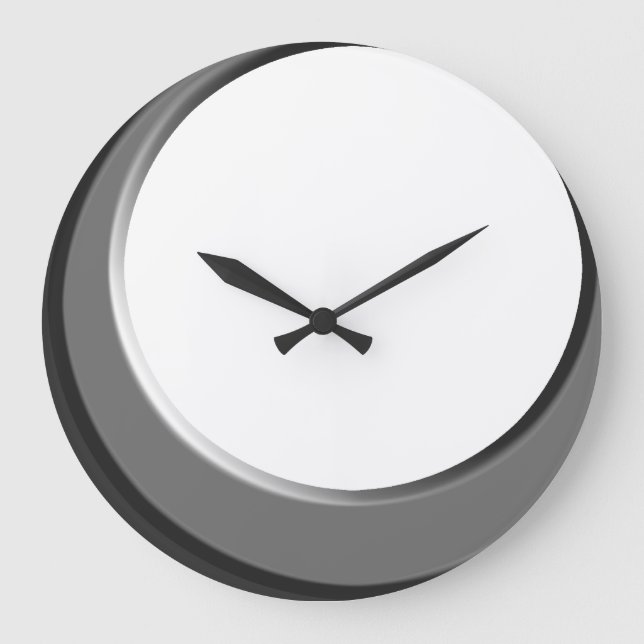 Silver and White Retro Modern Kitchen Wall Clock (Front)