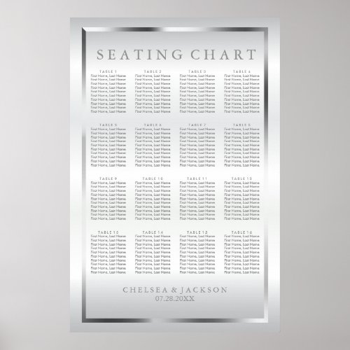 Silver and White Satin _ Seating Chart