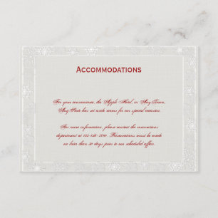 Silver and White Snowflake Wedding Insert Card