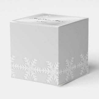 Silver and White Snowflake Winter Favor Box