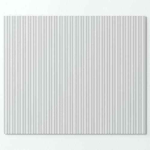 Silver and White Stripes Wrapping Paper