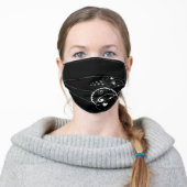 Silver and White Swirl Face Mask (Worn)