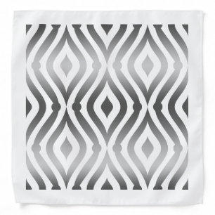 Silver And White Teardrop Geometric Pattern Bandana