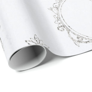 Silver And White Vintage Wrapping Paper
