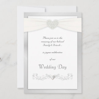 Silver and White Wedding Invitations