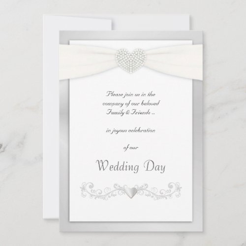 Silver and White Wedding Invitations
