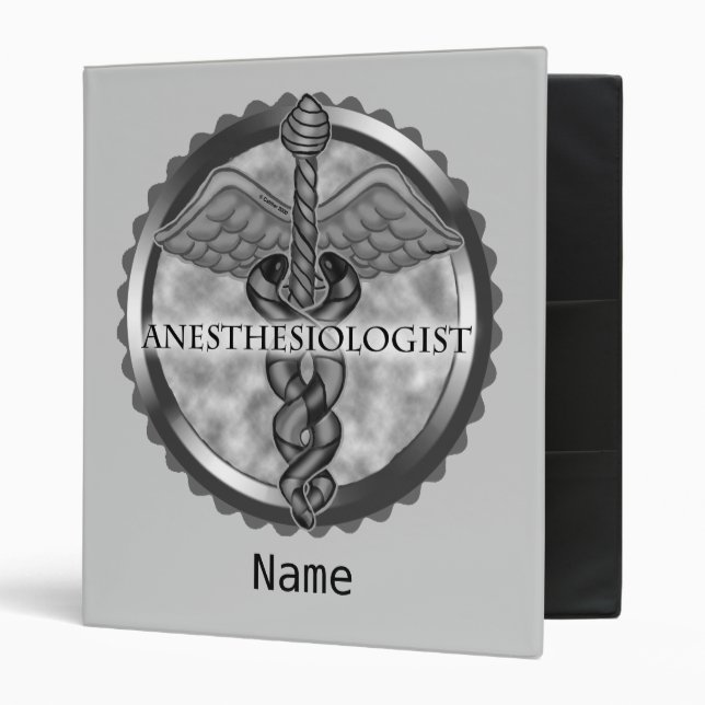 Silver Anesthesiologist 3 Ring Binder (Front/Inside)