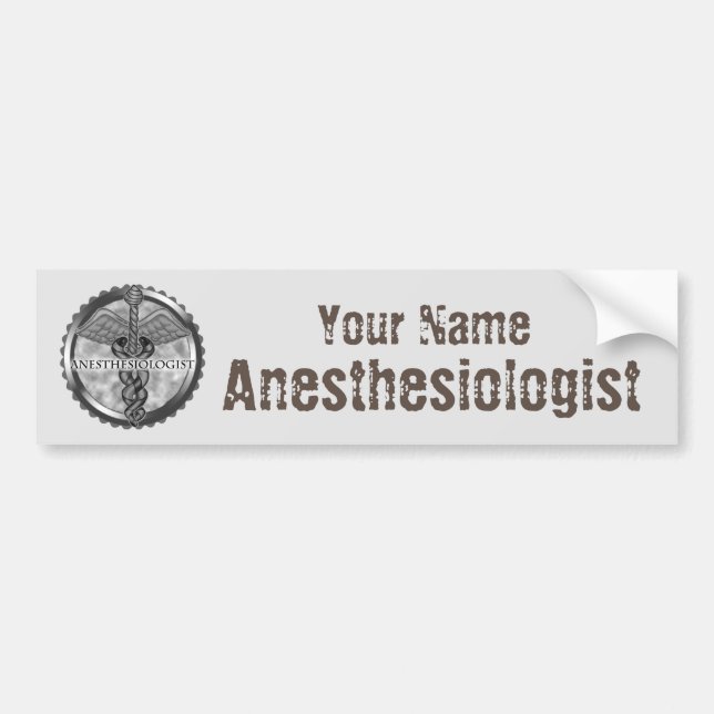 Silver Anesthesiologist Bumper Sticker (Front)