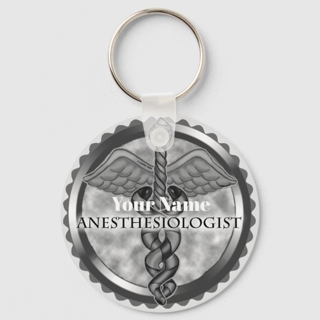 Silver Anesthesiologist Keychain (Front)