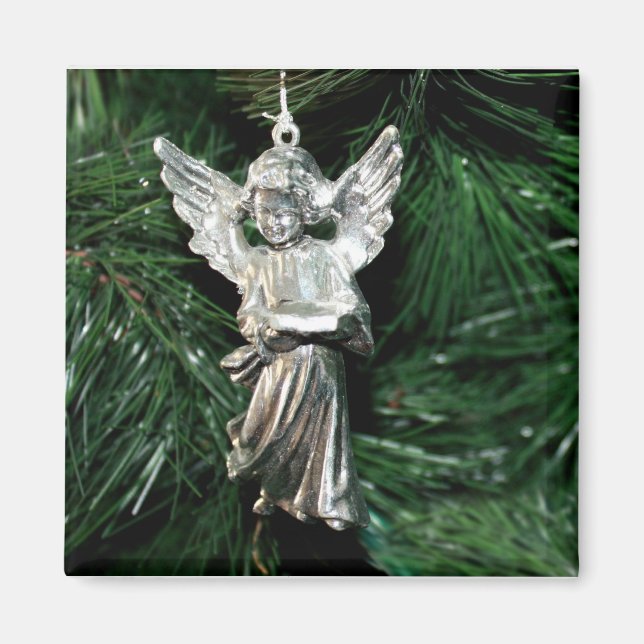 Silver Angel Ornament Magnet (Front)