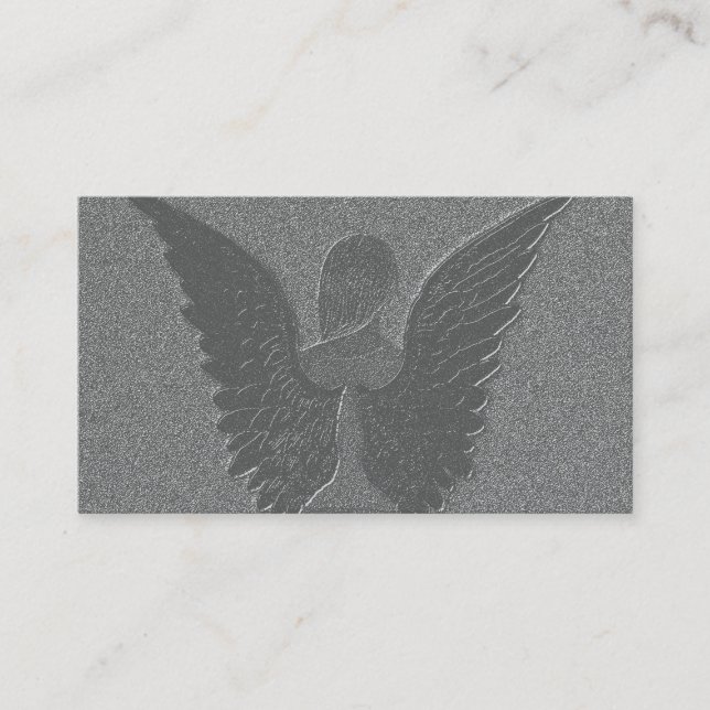 Silver Angel Wings and Angel Business Card (Front)