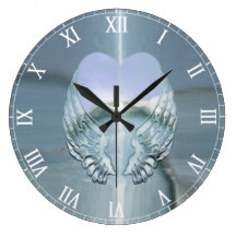 Angel Wings Mirrored Clock 