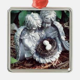Silver Angels Metal Ornament