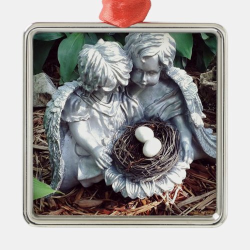 Silver Angels Metal Ornament