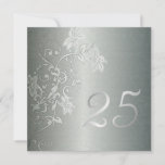 Silver Anniversary  25 Years Damask Flair Invitation at Zazzle