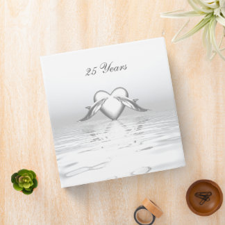 Silver Anniversary Dolphins and Heart Binder