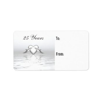 Silver Anniversary Dolphins And Heart Gift Tag by Peerdrops at Zazzle