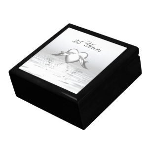 Silver Anniversary Dolphins and Heart Keepsake Box