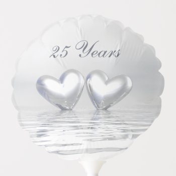 Silver Anniversary Hearts Balloon by Peerdrops at Zazzle