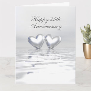 Silver Anniversary Hearts Card